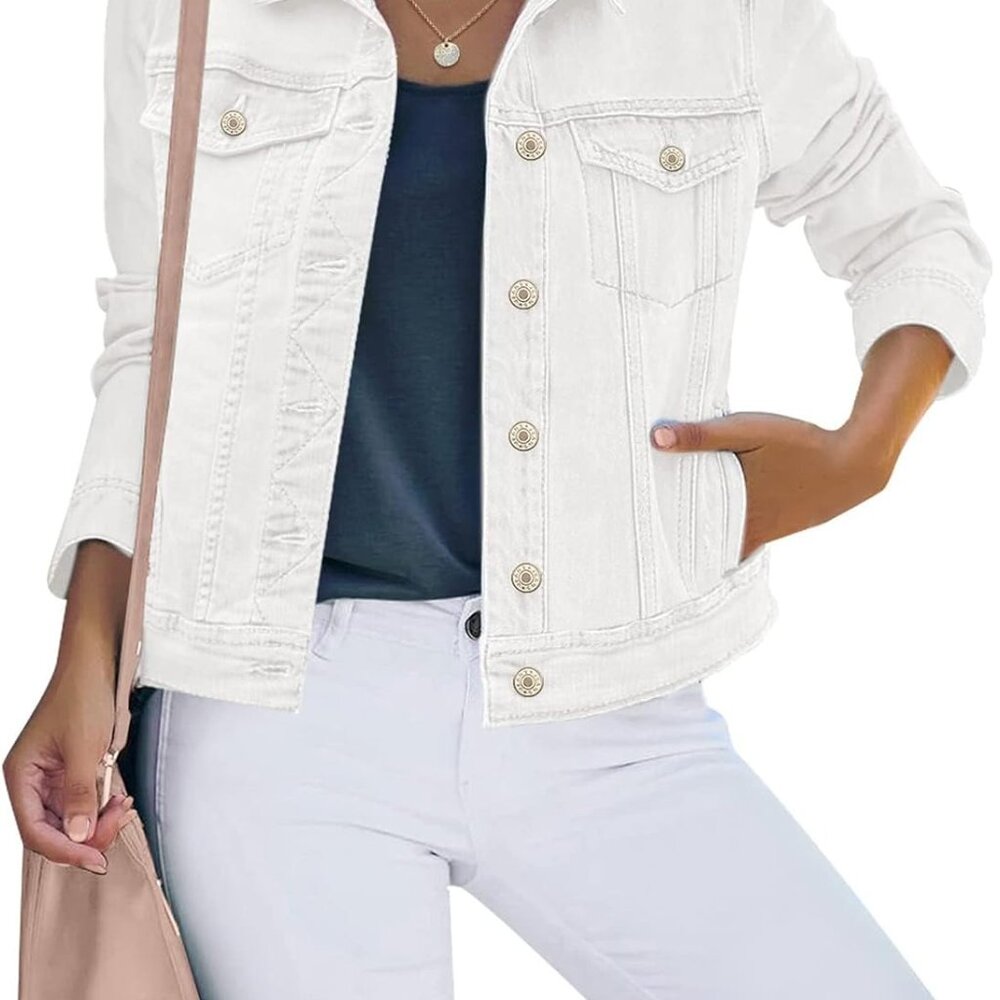 Women's Basic Button Down Stretch Fitted Long Sle… - image 1